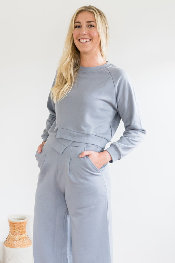 Carrie two-piece lounge suit - winter blue