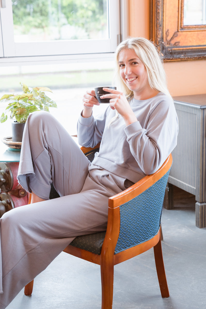 Carrie two-piece lounge suit - winter blue